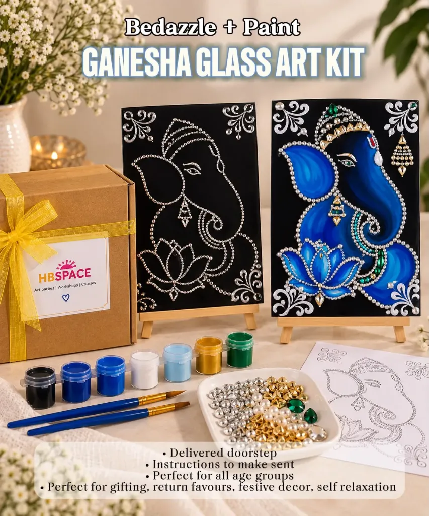 3D Glass Ganesha Bedazzle Painting